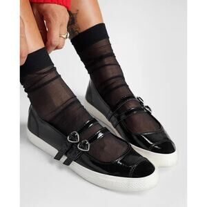 Converse Chuck Taylor All Star Dainty Mary Jane 8.5 Shoes Black Patent Leather